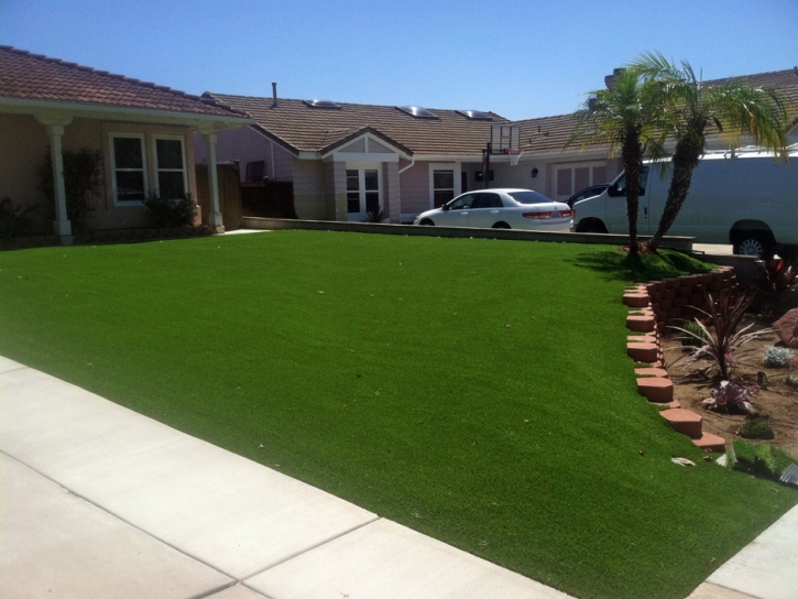 Fake Turf Locust North Carolina Landscape Front Yard