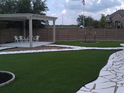 Synthetic Turf Cornelius North Carolina Landscape Back